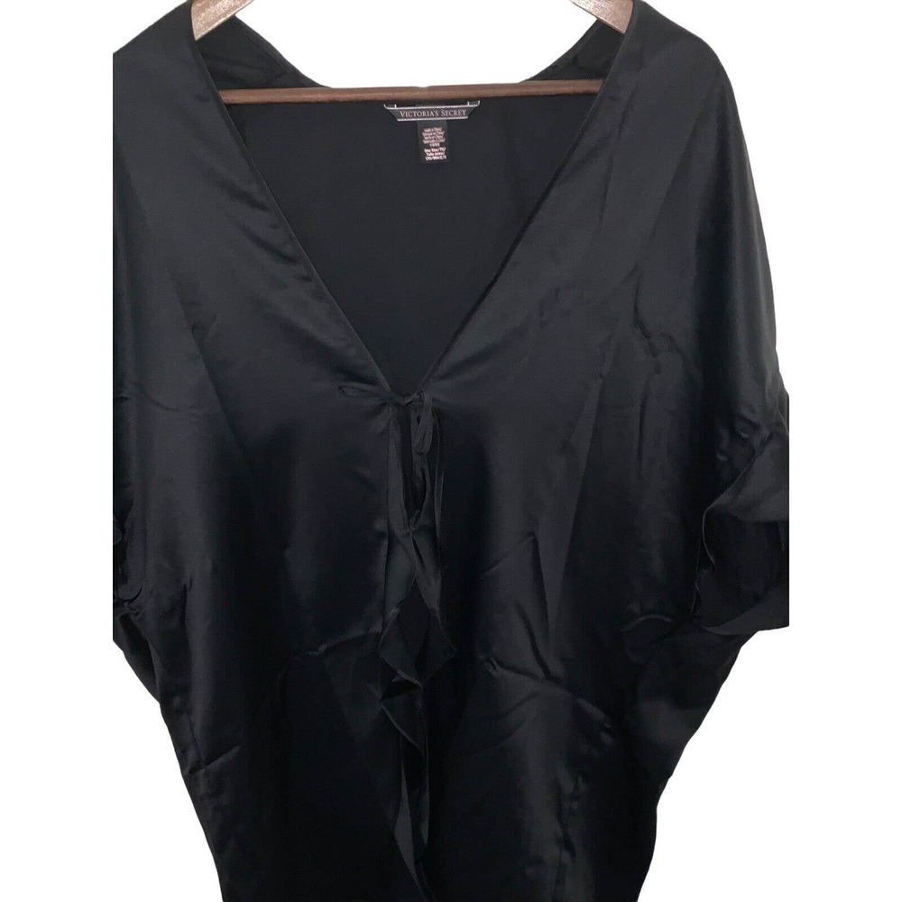 Victoria's Secret Women's Angel Satin Kimono Short Robe Size One Size Black New